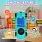 Light Up Transparent Car Kids 8” Battery Operated Toy Car for Boys & Girls, Mechanical Bump and Go Toy Car with Colorful Moving Gears, LED Light Effects, Plays Music